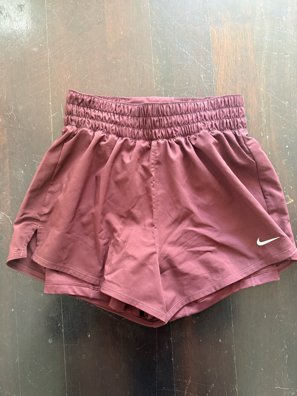Nike Women's Burgundy Athletic Shorts with Elastic Waist